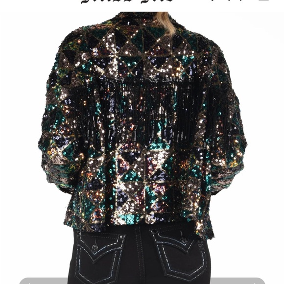 Miss Me geometric sequin fridge jacket - Picture 2 of 8